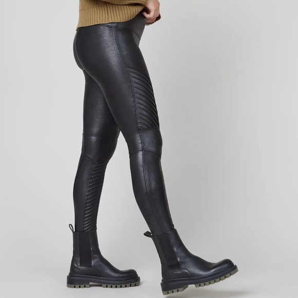 Spanx Faux Leather Moto Leggings - Picture 3 of 9